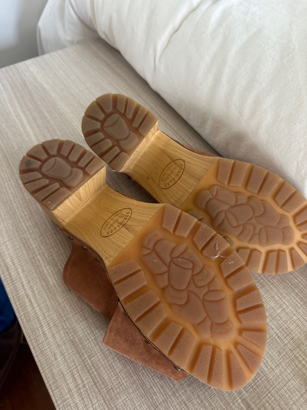 Kork-Ease Brown Leather Studded Clogs - Picture 3 of 4
